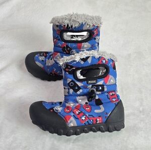 Boy's BOGS Boots Toddler B-Moc Snow Boot Shoes Rain Blue Monster Print Size 12
